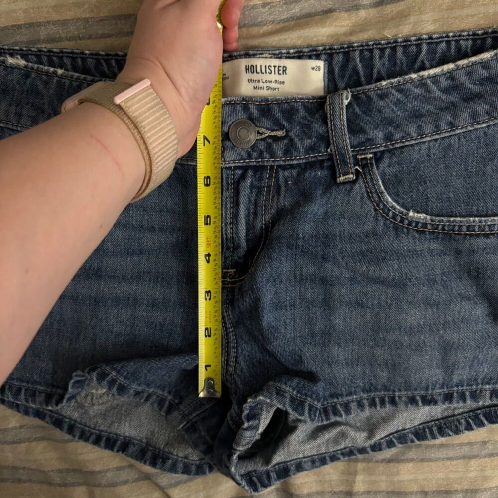 Hollister Ultra Low Rise Mini Short 6 Dark Wash - Picture 7 of 7